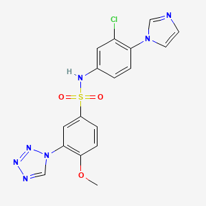 molecular formula C17H14ClN7O3S B11048628 N-[3-chloro-4-(1H-imidazol-1-yl)phenyl]-4-methoxy-3-(1H-tetrazol-1-yl)benzenesulfonamide 