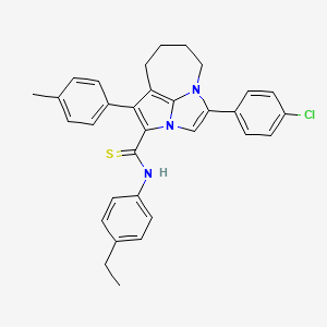 molecular formula C32H30ClN3S B11048675 4-(4-Chlorophenyl)-N~2~-(4-ethylphenyl)-1-(4-methylphenyl)-5,6,7,8-tetrahydro-2A,4A-diazacyclopenta[CD]azulene-2-carbothioamide 