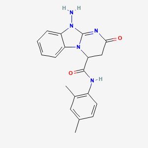 molecular formula C19H19N5O2 B11048704 10-amino-N-(2,4-dimethylphenyl)-2-oxo-2,3,4,10-tetrahydropyrimido[1,2-a]benzimidazole-4-carboxamide 