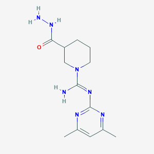 molecular formula C13H21N7O B11048741 N-(4,6-dimethylpyrimidin-2-yl)-3-(hydrazinylcarbonyl)piperidine-1-carboximidamide 