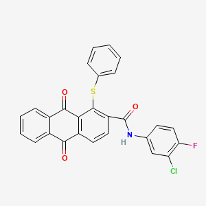 molecular formula C27H15ClFNO3S B11050083 N-(3-chloro-4-fluorophenyl)-9,10-dioxo-1-(phenylsulfanyl)-9,10-dihydroanthracene-2-carboxamide 