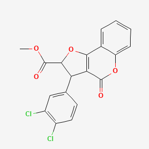 molecular formula C19H12Cl2O5 B11050167 methyl 3-(3,4-dichlorophenyl)-4-oxo-2,3-dihydro-4H-furo[3,2-c]chromene-2-carboxylate 