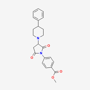 molecular formula C23H24N2O4 B11050194 Methyl 4-[2,5-dioxo-3-(4-phenylpiperidin-1-yl)pyrrolidin-1-yl]benzoate 