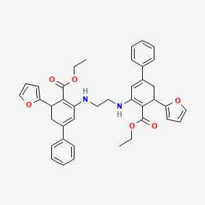 molecular formula C40H40N2O6 B11050199 Diethyl 2,2'-(ethane-1,2-diyldiimino)bis[6-(furan-2-yl)-4-phenylcyclohexa-1,3-diene-1-carboxylate] CAS No. 893768-93-9