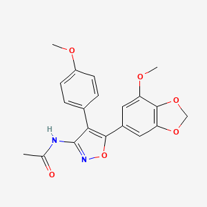 molecular formula C20H18N2O6 B11050218 N-[5-(7-methoxy-1,3-benzodioxol-5-yl)-4-(4-methoxyphenyl)-1,2-oxazol-3-yl]acetamide 