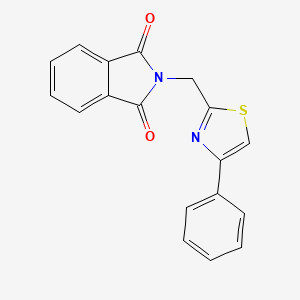 molecular formula C18H12N2O2S B11050243 2-[(4-phenyl-1,3-thiazol-2-yl)methyl]-1H-isoindole-1,3(2H)-dione 