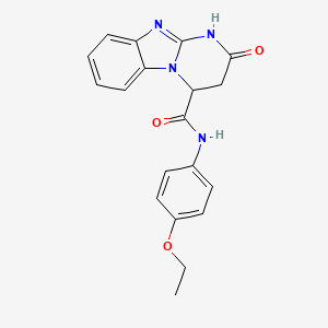 molecular formula C19H18N4O3 B11050261 N-(4-ethoxyphenyl)-2-oxo-1,2,3,4-tetrahydropyrimido[1,2-a]benzimidazole-4-carboxamide 