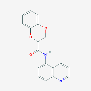 molecular formula C18H14N2O3 B11050328 N-(quinolin-5-yl)-2,3-dihydro-1,4-benzodioxine-2-carboxamide 