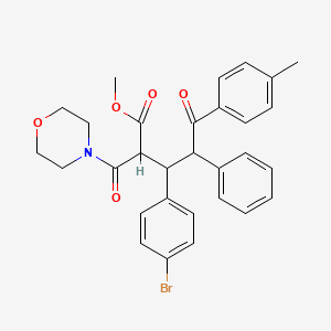 molecular formula C30H30BrNO5 B11050336 Methyl 3-(4-bromophenyl)-5-(4-methylphenyl)-2-(morpholin-4-ylcarbonyl)-5-oxo-4-phenylpentanoate 