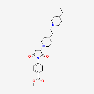 molecular formula C26H37N3O4 B11050392 Methyl 4-(3-{4-[2-(4-ethylpiperidin-1-yl)ethyl]piperidin-1-yl}-2,5-dioxopyrrolidin-1-yl)benzoate 