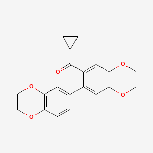 molecular formula C20H18O5 B11050399 Cyclopropyl(2,2',3,3'-tetrahydro-6,6'-bi-1,4-benzodioxin-7-yl)methanone 