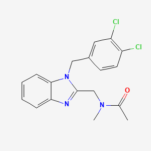 molecular formula C18H17Cl2N3O B11050426 N-{[1-(3,4-dichlorobenzyl)-1H-benzimidazol-2-yl]methyl}-N-methylacetamide 