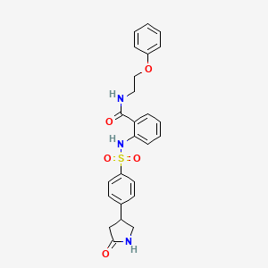 molecular formula C25H25N3O5S B11050489 2-({[4-(5-oxopyrrolidin-3-yl)phenyl]sulfonyl}amino)-N-(2-phenoxyethyl)benzamide 
