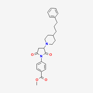 molecular formula C26H30N2O4 B11050555 Methyl 4-{2,5-dioxo-3-[4-(3-phenylpropyl)piperidin-1-yl]pyrrolidin-1-yl}benzoate 