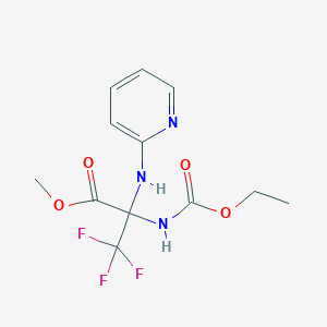 molecular formula C12H14F3N3O4 B11050571 methyl N-(ethoxycarbonyl)-3,3,3-trifluoro-2-(pyridin-2-ylamino)alaninate 