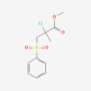 molecular formula C11H13ClO4S B11050605 Methyl 2-chloro-2-methyl-3-(phenylsulfonyl)propanoate 