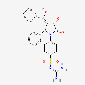 molecular formula C24H20N4O5S B11050618 N-carbamimidoyl-4-[3-hydroxy-2-oxo-5-phenyl-4-(phenylcarbonyl)-2,5-dihydro-1H-pyrrol-1-yl]benzenesulfonamide 