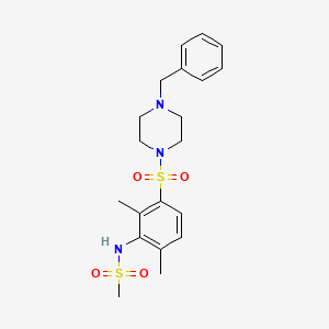 molecular formula C20H27N3O4S2 B11050664 N-{3-[(4-benzylpiperazin-1-yl)sulfonyl]-2,6-dimethylphenyl}methanesulfonamide 
