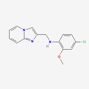 molecular formula C15H14ClN3O B11050707 Imidazo[1,2-a]pyridine-2-methanamine, N-(4-chloro-2-methoxyphenyl)- 