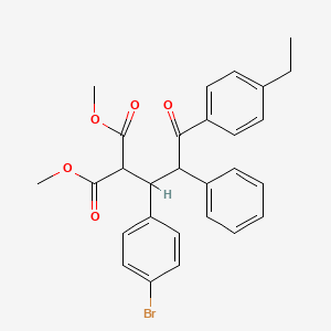 molecular formula C28H27BrO5 B11050712 Dimethyl [1-(4-bromophenyl)-3-(4-ethylphenyl)-3-oxo-2-phenylpropyl]propanedioate 