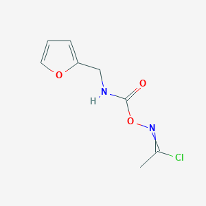 molecular formula C8H9ClN2O3 B11050725 N-{[(furan-2-ylmethyl)carbamoyl]oxy}ethanimidoyl chloride 