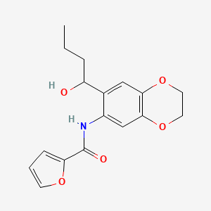 molecular formula C17H19NO5 B11050769 N-[7-(1-hydroxybutyl)-2,3-dihydro-1,4-benzodioxin-6-yl]furan-2-carboxamide 