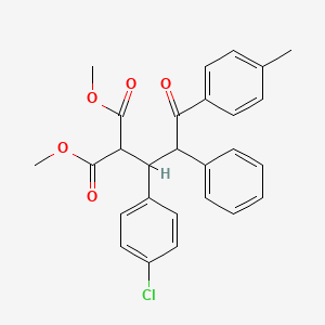 molecular formula C27H25ClO5 B11050838 Dimethyl [1-(4-chlorophenyl)-3-(4-methylphenyl)-3-oxo-2-phenylpropyl]propanedioate 
