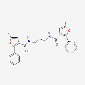 molecular formula C27H26N2O4 B11050876 N,N'-propane-1,3-diylbis(5-methyl-2-phenylfuran-3-carboxamide) 