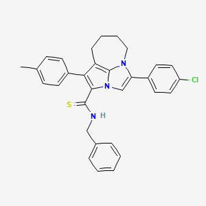 molecular formula C31H28ClN3S B11050946 N~2~-Benzyl-4-(4-chlorophenyl)-1-(4-methylphenyl)-5,6,7,8-tetrahydro-2A,4A-diazacyclopenta[CD]azulene-2-carbothioamide 