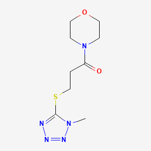 molecular formula C9H15N5O2S B11050990 Morpholine, 4-[3-[(1-methyl-1H-1,2,3,4-tetrazol-5-yl)thio]-1-oxopropyl]- 