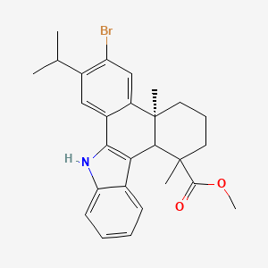 molecular formula C27H30BrNO2 B11050992 Methyl (1R,4AS)-6-bromo-7-isopropyl-1,4A-dimethyl-2,3,4,4A,9,13C-hexahydro-1H-dibenzo[A,C]carbazole-1-carboxylate 
