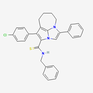 molecular formula C30H26ClN3S B11051077 N~2~-Benzyl-1-(4-chlorophenyl)-4-phenyl-5,6,7,8-tetrahydro-2A,4A-diazacyclopenta[CD]azulene-2-carbothioamide 