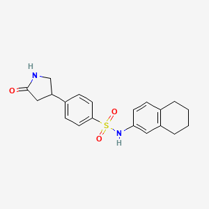 molecular formula C20H22N2O3S B11051118 4-(5-oxopyrrolidin-3-yl)-N-(5,6,7,8-tetrahydronaphthalen-2-yl)benzenesulfonamide 
