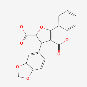 molecular formula C20H14O7 B11051127 methyl 3-(1,3-benzodioxol-5-yl)-4-oxo-2,3-dihydro-4H-furo[3,2-c]chromene-2-carboxylate 