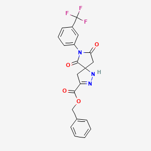 molecular formula C21H16F3N3O4 B11051166 Benzyl 6,8-dioxo-7-[3-(trifluoromethyl)phenyl]-1,2,7-triazaspiro[4.4]non-2-ene-3-carboxylate 