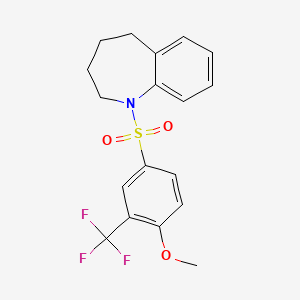 molecular formula C18H18F3NO3S B11051188 1-{[4-methoxy-3-(trifluoromethyl)phenyl]sulfonyl}-2,3,4,5-tetrahydro-1H-1-benzazepine 