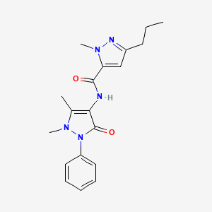 molecular formula C19H23N5O2 B11051229 N-(1,5-dimethyl-3-oxo-2-phenyl-2,3-dihydro-1H-pyrazol-4-yl)-1-methyl-3-propyl-1H-pyrazole-5-carboxamide CAS No. 956614-60-1