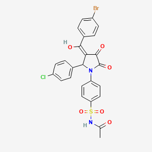 molecular formula C25H18BrClN2O6S B11051240 N-[(4-{3-[(4-bromophenyl)carbonyl]-2-(4-chlorophenyl)-4-hydroxy-5-oxo-2,5-dihydro-1H-pyrrol-1-yl}phenyl)sulfonyl]acetamide 