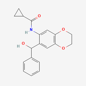molecular formula C19H19NO4 B11051338 N-{7-[hydroxy(phenyl)methyl]-2,3-dihydro-1,4-benzodioxin-6-yl}cyclopropanecarboxamide 