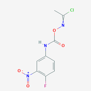 molecular formula C9H7ClFN3O4 B11051341 N-{[(4-fluoro-3-nitrophenyl)carbamoyl]oxy}ethanimidoyl chloride 