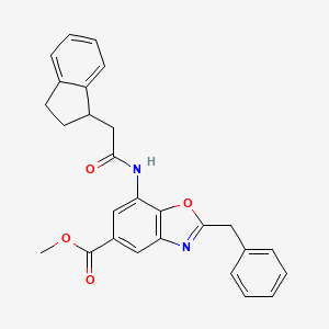 molecular formula C27H24N2O4 B11051442 methyl 2-benzyl-7-[(2,3-dihydro-1H-inden-1-ylacetyl)amino]-1,3-benzoxazole-5-carboxylate 