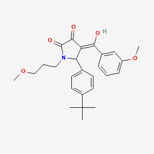 molecular formula C26H31NO5 B11051479 5-(4-tert-butylphenyl)-3-hydroxy-4-[(3-methoxyphenyl)carbonyl]-1-(3-methoxypropyl)-1,5-dihydro-2H-pyrrol-2-one 