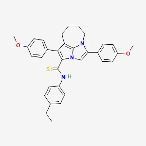 molecular formula C33H33N3O2S B11051484 N-(4-ethylphenyl)-1,4-bis(4-methoxyphenyl)-5,6,7,8-tetrahydro-2a,4a-diazacyclopenta[cd]azulene-2-carbothioamide 