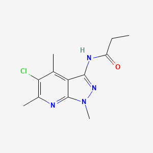molecular formula C12H15ClN4O B11051487 N-(5-chloro-1,4,6-trimethyl-1H-pyrazolo[3,4-b]pyridin-3-yl)propanamide 