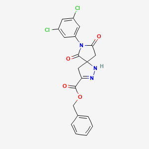 molecular formula C20H15Cl2N3O4 B11051530 Benzyl 7-(3,5-dichlorophenyl)-6,8-dioxo-1,2,7-triazaspiro[4.4]non-2-ene-3-carboxylate 