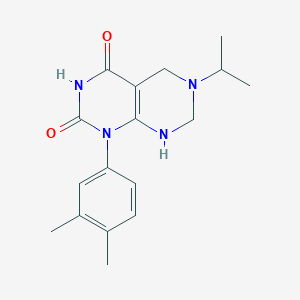 molecular formula C17H22N4O2 B11051577 Pyrimido[4,5-d]pyrimidine-2,4(1H,3H)-dione, 1-(3,4-dimethylphenyl)-5,6,7,8-tetrahydro-6-(1-methylethyl)- 