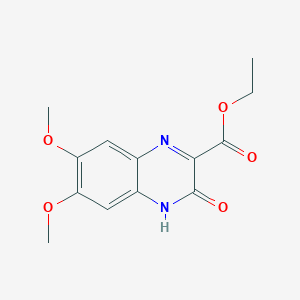 molecular formula C13H14N2O5 B11051659 Ethyl 3-hydroxy-6,7-dimethoxy-2-quinoxalinecarboxylate 