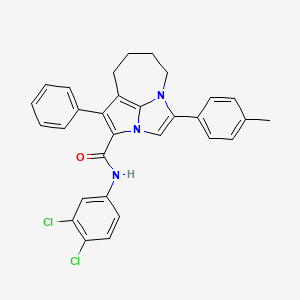 molecular formula C30H25Cl2N3O B11051699 N-(3,4-dichlorophenyl)-4-(4-methylphenyl)-1-phenyl-5,6,7,8-tetrahydro-2a,4a-diazacyclopenta[cd]azulene-2-carboxamide 