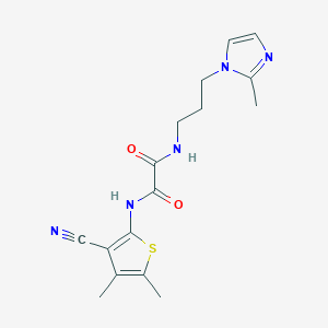 molecular formula C16H19N5O2S B11051757 N-(3-cyano-4,5-dimethylthiophen-2-yl)-N'-[3-(2-methyl-1H-imidazol-1-yl)propyl]ethanediamide 