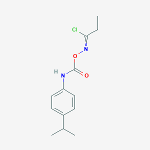 molecular formula C13H17ClN2O2 B11051778 N-({[4-(propan-2-yl)phenyl]carbamoyl}oxy)propanimidoyl chloride 